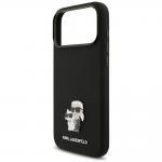 Husa Karl Lagerfeld Silicone Karl and Choupette Metal Pin compatibila cu iPhone 18 Pro Max / 17 Pro Max, Negru 7 - lerato.ro