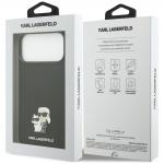 Husa Karl Lagerfeld Silicone Karl and Choupette Metal Pin compatibila cu iPhone 18 Pro Max / 17 Pro Max, Negru 9 - lerato.ro