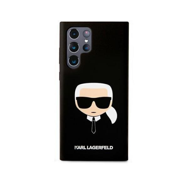 Husa Karl Lagerfeld KLHCS22LSLKHBK compatibila cu Samsung Galaxy S22 Ultra, Silicone Karl`s Head, Negru