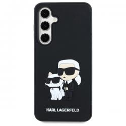 Husa Karl Lagerfeld compatibila cu Samsung Galaxy S24 FE, 3D Rubber Karl & Choupette, Negru