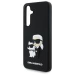 Husa Karl Lagerfeld compatibila cu Samsung Galaxy S24 FE, 3D Rubber Karl & Choupette, Negru 6 - lerato.ro