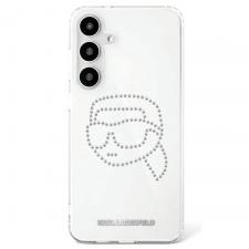Husa Karl Lagerfeld compatibila cu Samsung Galaxy S25, Rhinestones Karl Head Logo, Transparent