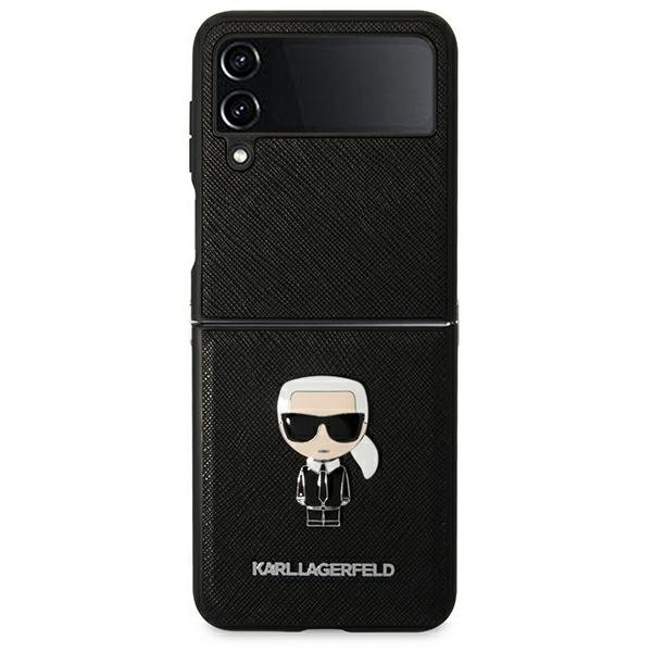 Carcasa Karl Lagerfeld KLHCZF4IKMSBK compatibila cu Samsung Galaxy Z Flip 4 5G Black 1 - lerato.ro