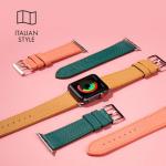 Curea din piele naturala LAUT Milano compatibila cu Apple Watch 1 / 2 / 3 / 4 / 5 (42 / 44 mm), Roz 10 - lerato.ro