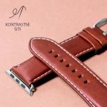 Curea din piele Nappa LAUT Oxford compatibila cu Apple Watch 42 / 44mm, Maro 9 - lerato.ro