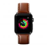Curea din piele Nappa LAUT Oxford compatibila cu Apple Watch 42 / 44mm, Maro 2 - lerato.ro