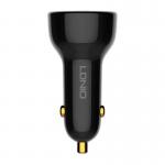Incarcator auto LDNIO C101, 1xUSB-A, 1xUSB-C, 100W, Cablu USB-C la Lightning inclus, Negru 4 - lerato.ro