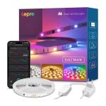 Banda LED LEPRO S2, 18W, 1200lm, Lungime 5m, Iluminare RGBIC, Control aplicatie / vocal, Bluetooth, WiFi, Multicolor 3 - lerato.ro