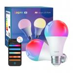 Set 2 becuri Smart LED LEPRO B2-2, 8.5W, 2700K- 6500K, 1100 lm, E27, WiFi, Bluetooth, Control prin aplicatie / vocal, Alb 3 - lerato.ro