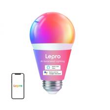 Becuri smart WiFi, Bec Smart LED LEPRO B1, 8.5W, 806 lm, E27, WiFi, Bluetooth, Control prin aplicatie / vocal, Alb, lerato.ro