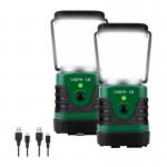 Set 2 lampi de camping LEPRO 3300008-2, 10W, 1000lm, 4400mAh, Autonomie 12h, IPX4, USB-C, Verde 3 - lerato.ro