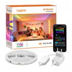 Banda LED LEPRO S1, Lungime 5m, Iluminare RGBIC, Control aplicatie / vocal, WiFi / Bluetooth, Multicolor 2 - lerato.ro