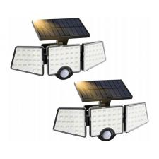 Set 2 lampi LED pentru exterior LEPRO 640003-DW-a-2, 14 W, 1200 lm, 6500 K, Senzor de miscare, Panou solar inclus, Negru