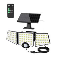 Lampa LED pentru exterior LEPRO 640005-DW, 10 W, 1000 lm, 6500 K, Senzor de miscare, Panou solar inclus, Negru