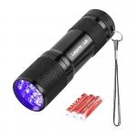 Set 2 lanterne UV LEPRO O1100007-2, 200 lm, 3x AAA, IPX4, Negru 3 - lerato.ro