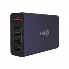 Incarcatoare wireless, Statie de incarcare LabC X5 Pro, 30W, 2A, 5x USB-A, Navy Blue, lerato.ro