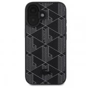 Carcasa Lacoste Blend Monogram cu MagSafe compatibila cu iPhone 16, Negru