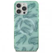 Carcasa Lacoste IML Croc cu MagSafe compatibila cu iPhone 16 Pro Max, Verde