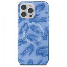 Carcasa Lacoste IML Croc cu MagSafe compatibila cu iPhone 16 Pro Max, Albastru