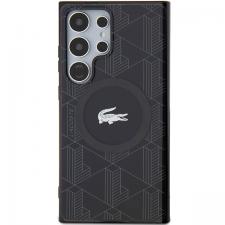 Carcasa Lacoste IML Blend Monogram cu MagSafe compatibila cu Samsung Galaxy S24 Ultra, Negru