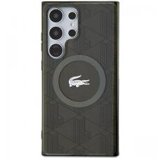 Carcasa Lacoste IML Blend Monogram cu MagSafe compatibila cu Samsung Galaxy S24 Ultra, Khaki
