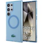 Carcasa Lacoste Transparent Design cu MagSafe compatibila cu Samsung Galaxy S24 Ultra, Albastru 4 - lerato.ro