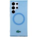 Carcasa Lacoste Transparent Design cu MagSafe compatibila cu Samsung Galaxy S24 Ultra, Albastru 2 - lerato.ro