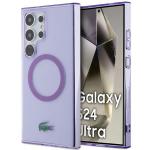 Carcasa Lacoste Transparent Design cu MagSafe compatibila cu Samsung Galaxy S24 Ultra, Mov 4 - lerato.ro