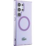 Carcasa Lacoste Transparent Design cu MagSafe compatibila cu Samsung Galaxy S24 Ultra, Mov 5 - lerato.ro