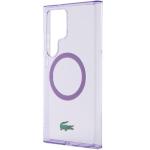 Carcasa Lacoste Transparent Design cu MagSafe compatibila cu Samsung Galaxy S24 Ultra, Mov 7 - lerato.ro