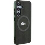 Carcasa Lacoste IML Blend Monogram cu MagSafe compatibila cu Samsung Galaxy S24, Khaki 5 - lerato.ro