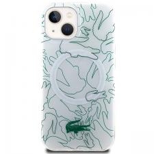 Carcasa Lacoste Double Layer Repeat cu MagSafe compatibila cu iPhone 15 / 14 / 13, Alb