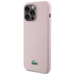 Carcasa Lacoste Silicone Croco Logo cu MagSafe compatibila cu iPhone 15 Pro Max, Roz 3 - lerato.ro