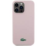 Carcasa Lacoste Silicone Croco Logo cu MagSafe compatibila cu iPhone 15 Pro Max, Roz 2 - lerato.ro