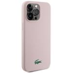 Carcasa Lacoste Silicone Croco Logo cu MagSafe compatibila cu iPhone 15 Pro Max, Roz 5 - lerato.ro