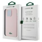 Carcasa Lacoste Silicone Croco Logo cu MagSafe compatibila cu iPhone 15 Pro Max, Roz 9 - lerato.ro