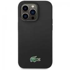 Carcasa Lacoste Silicone Croco Logo cu MagSafe compatibila cu iPhone 15 Pro Max, Negru
