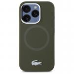 Carcasa Lacoste Silicone Croco Logo cu MagSafe compatibila cu iPhone 15 Pro Max, Khaki 2 - lerato.ro