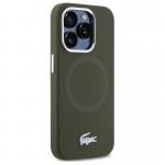 Carcasa Lacoste Silicone Croco Logo cu MagSafe compatibila cu iPhone 15 Pro Max, Khaki 4 - lerato.ro