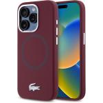 Carcasa Lacoste Silicone Croco Logo cu MagSafe compatibila cu iPhone 15 Pro Max, Bordeaux 3 - lerato.ro