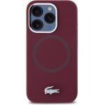 Carcasa Lacoste Silicone Croco Logo cu MagSafe compatibila cu iPhone 15 Pro Max, Bordeaux 2 - lerato.ro