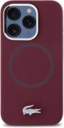 Carcasa Lacoste Silicone Croco Logo cu MagSafe compatibila cu iPhone 15 Pro Max, Bordeaux