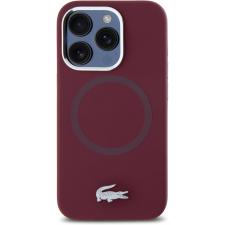 Carcasa Lacoste Silicone Croco Logo cu MagSafe compatibila cu iPhone 15 Pro Max, Bordeaux