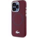 Carcasa Lacoste Silicone Croco Logo cu MagSafe compatibila cu iPhone 15 Pro Max, Bordeaux 4 - lerato.ro