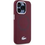 Carcasa Lacoste Silicone Croco Logo cu MagSafe compatibila cu iPhone 15 Pro Max, Bordeaux 5 - lerato.ro