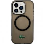 Carcasa Lacoste Transparent Design compatibila cu iPhone 15 Pro Max, Negru