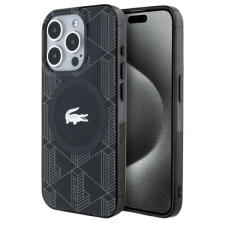 Carcasa Lacoste IML Blend Monogram cu MagSafe compatibila cu iPhone 15 Pro Max, Negru