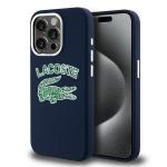 Carcasa Lacoste Silicone Cracked Logo cu MagSafe compatibila cu iPhone 15 Pro Max, Navy Blue 4 - lerato.ro