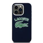 Carcasa Lacoste Silicone Cracked Logo cu MagSafe compatibila cu iPhone 15 Pro Max, Navy Blue 2 - lerato.ro
