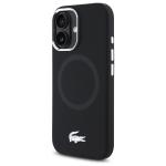 Carcasa Lacoste Silicone Croco Logo cu MagSafe compatibila cu iPhone 16, Negru 3 - lerato.ro
